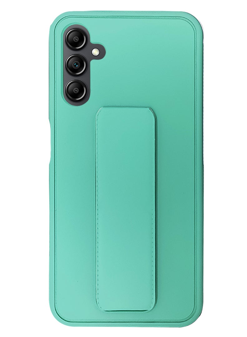 Theodor Fully Covered With Finger Grip Stand Holder Anti Slip Shockproof Protective Case Cover For Samsung A14 Mint Green - Image 1