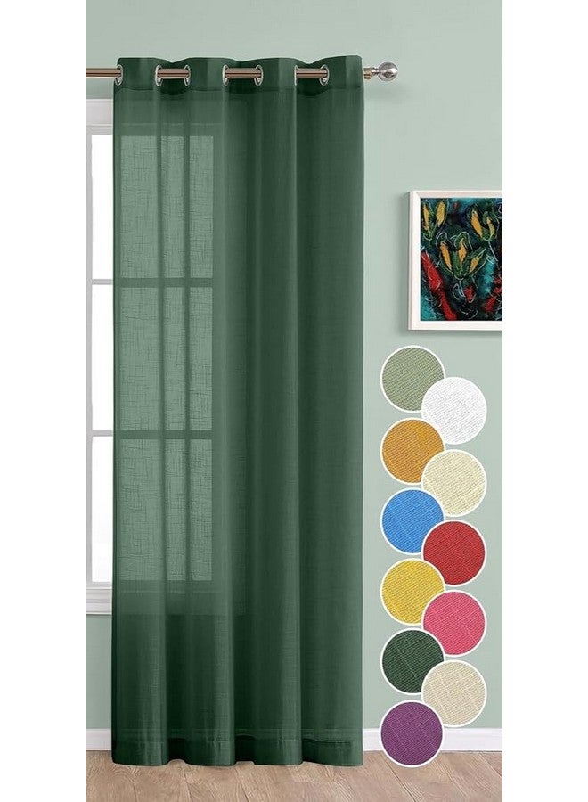 THE LINEN COMPANY Cotton Sheer Door Curtains 7.5 Feet Single Pcs Solid Living Room, Office, Bedroom Decorative Curtain 1-Piece, Sea Green - Image 1