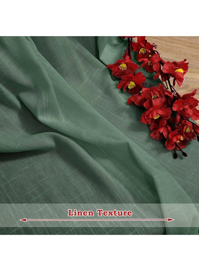 THE LINEN COMPANY Cotton Sheer Door Curtains 7.5 Feet Single Pcs Solid Living Room, Office, Bedroom Decorative Curtain 1-Piece, Sea Green - Image 3