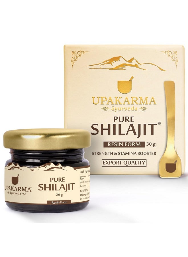 UPAKARMA Pure Shilajit Resin 30g | 300mg/serving | Extensive Global Sourcing | Boosts Stamina & Strength | Lab-Tested Purity | 100 Servings | Pack of 1 - Image 1