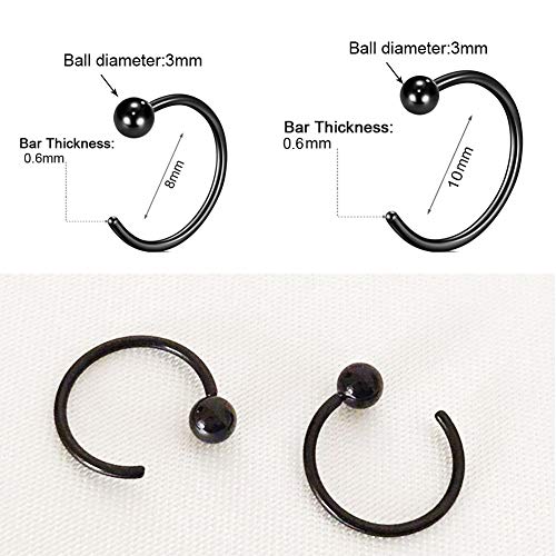 SERYNOW 5pairs Mixed colors Ball Huggie Earrings hoop Cartilage Tragus Earrings 316L Stainless Steel Black Silver Gold Small Hoop Earrings (8) - Image 5