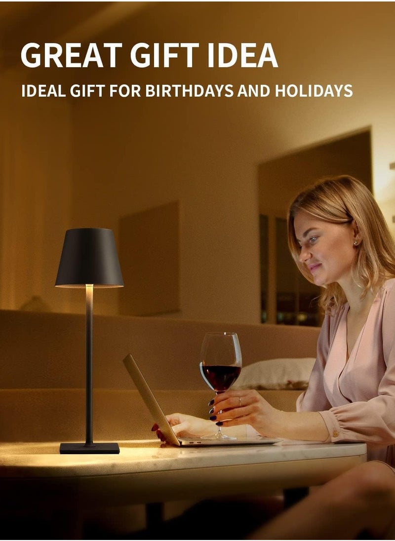 ماركة غير محددة - ابجاورة اضاءه طاوله LED لاسلكي لطاولة المكتب USB وبطارية وقابل لاعادة الشحن أسود - Image 1