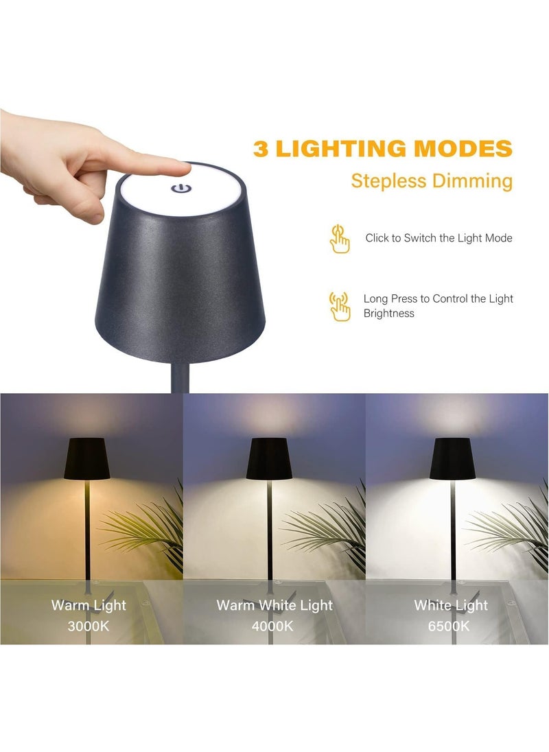 ماركة غير محددة - ابجاورة اضاءه طاوله LED لاسلكي لطاولة المكتب USB وبطارية وقابل لاعادة الشحن أسود - Image 1