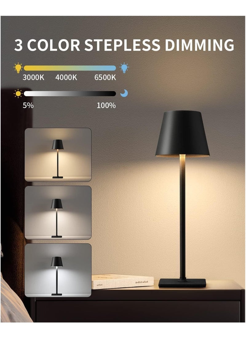 ماركة غير محددة - ابجاورة اضاءه طاوله LED لاسلكي لطاولة المكتب USB وبطارية وقابل لاعادة الشحن أسود - Image 1
