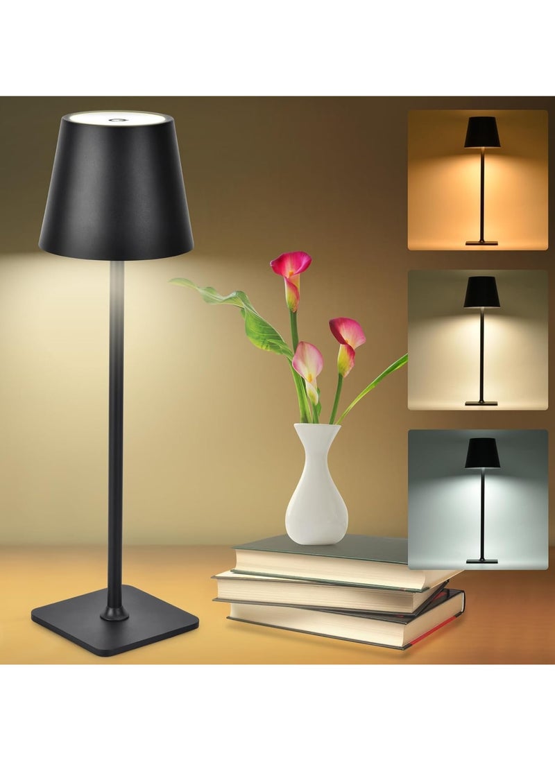 ماركة غير محددة - ابجاورة اضاءه طاوله LED لاسلكي لطاولة المكتب USB وبطارية وقابل لاعادة الشحن أسود - Image 1