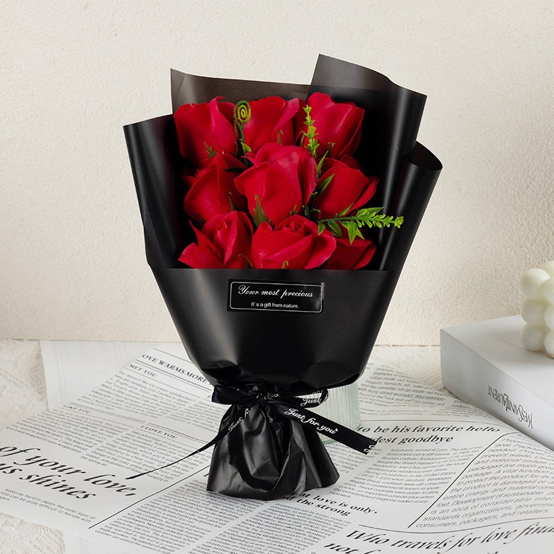 Ins Style Valentine'S Day Mother'S Day Gift 9 Roses Soap Flower Holiday Souvenir Simulated Rose Bouquet - Image 1