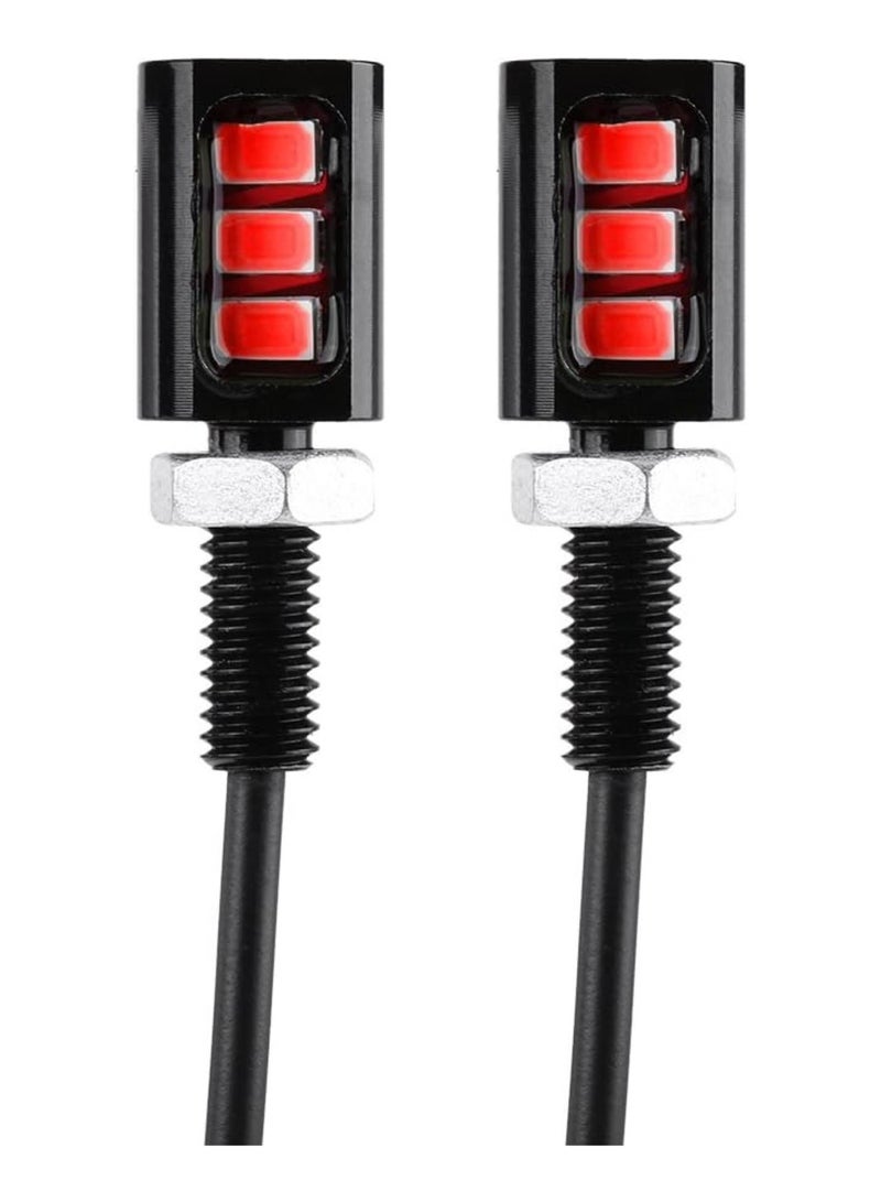 Loquat 2x 12V 3LED Universal Car Motorcycle License Number Plate Screw Bolt Light Lamp (Red)