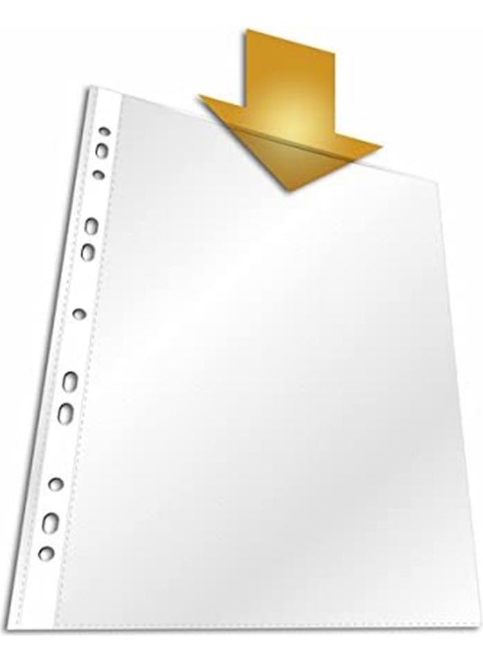 Artlantis A3 Bag File Vertical 10 Piece Transparent Leaflet File 1 Pack Office School Desk Bag File with Holes on the Edge  - Image 2