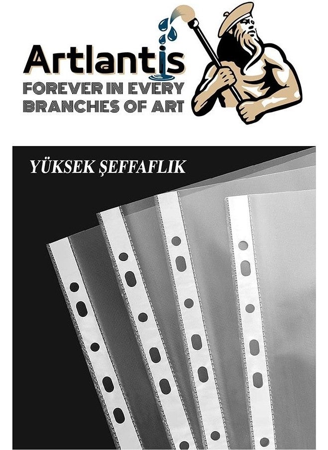 Artlantis A3 Bag File Vertical 10 Piece Transparent Leaflet File 1 Pack Office School Desk Bag File with Holes on the Edge  - Image 5