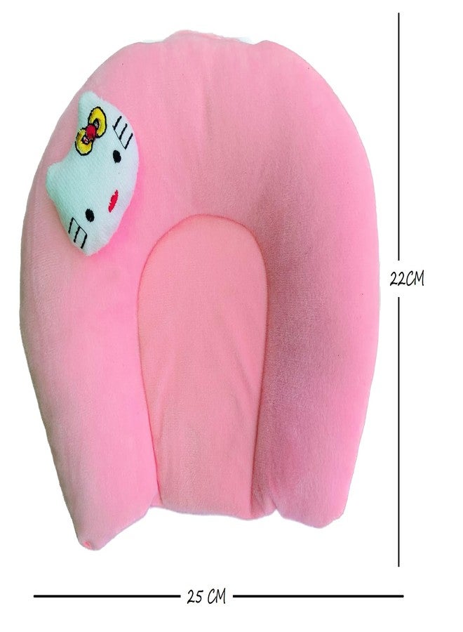 Wavva® Pillow for New Born Baby, Ideal for Round Head Shaping Pillow with Foam Cotton Cover for 0 to 12 Months Babies (Light Pink) - Image 4