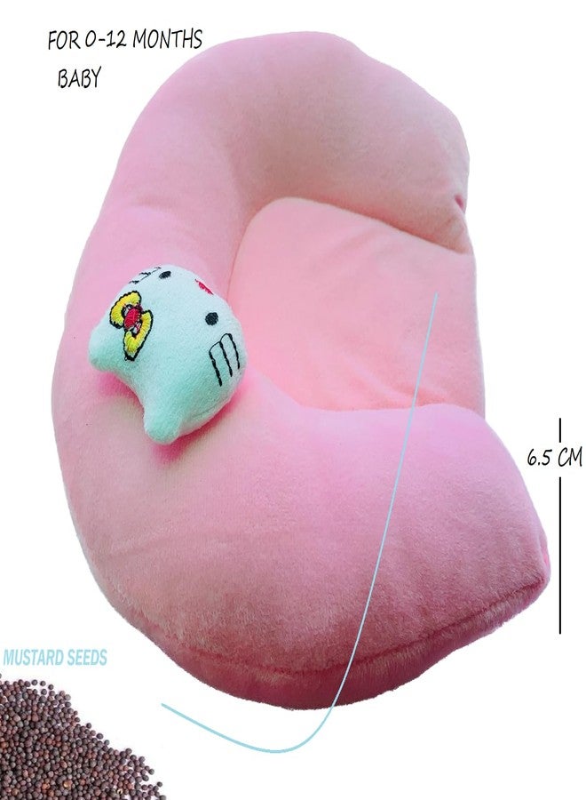 Wavva® Pillow for New Born Baby, Ideal for Round Head Shaping Pillow with Foam Cotton Cover for 0 to 12 Months Babies (Light Pink) - Image 2