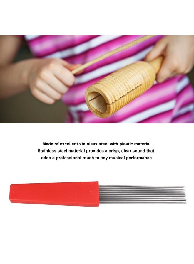 LiebeWH Guiro Brush Scraper Stainless Steel Percussion Guiro Scratcher Guiro Instrument Brush Scraper Replacement for Party - Image 5