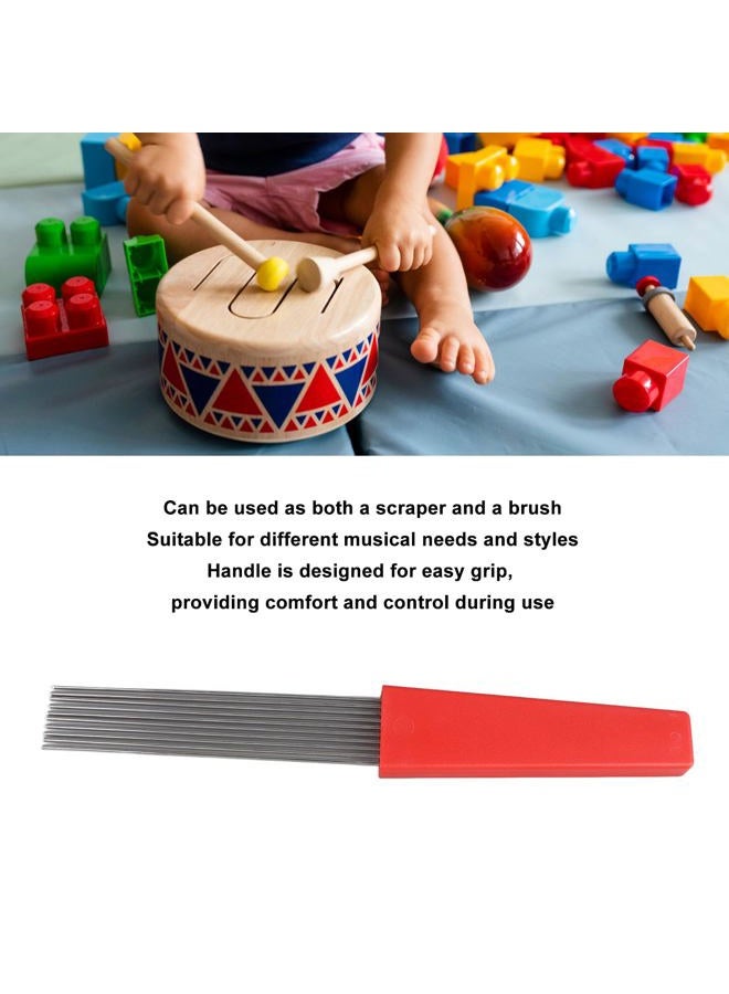 LiebeWH Guiro Brush Scraper Stainless Steel Percussion Guiro Scratcher Guiro Instrument Brush Scraper Replacement for Party - Image 4