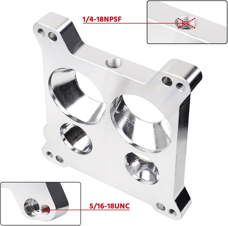 SOASEMBE Edelbrock 2696 Carburetor Spacer Adapter - Square-Bore to Spread-Bore Aluminum - Image 3