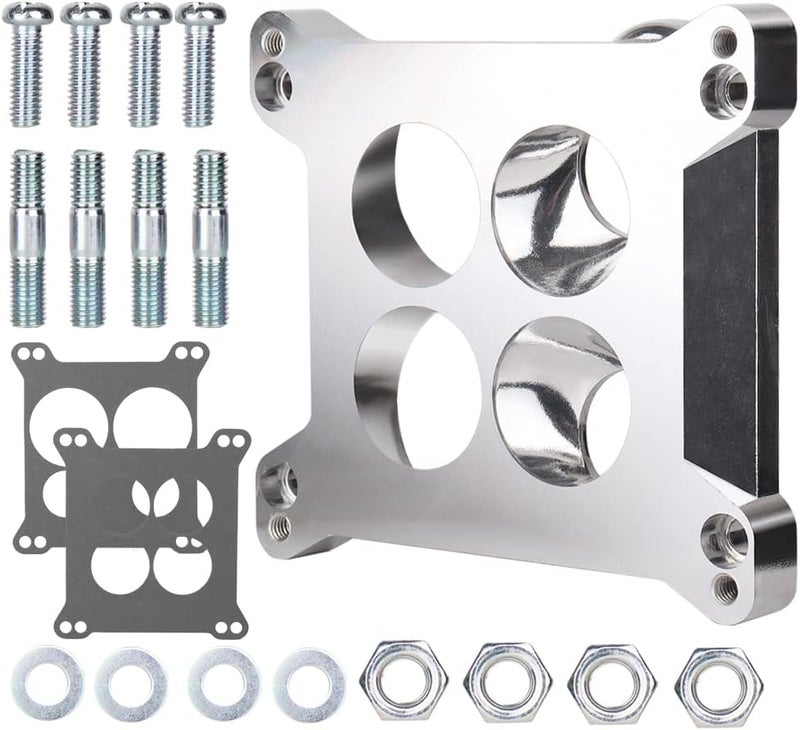 SOASEMBE Edelbrock 2696 Carburetor Spacer Adapter - Square-Bore to Spread-Bore Aluminum - Image 1
