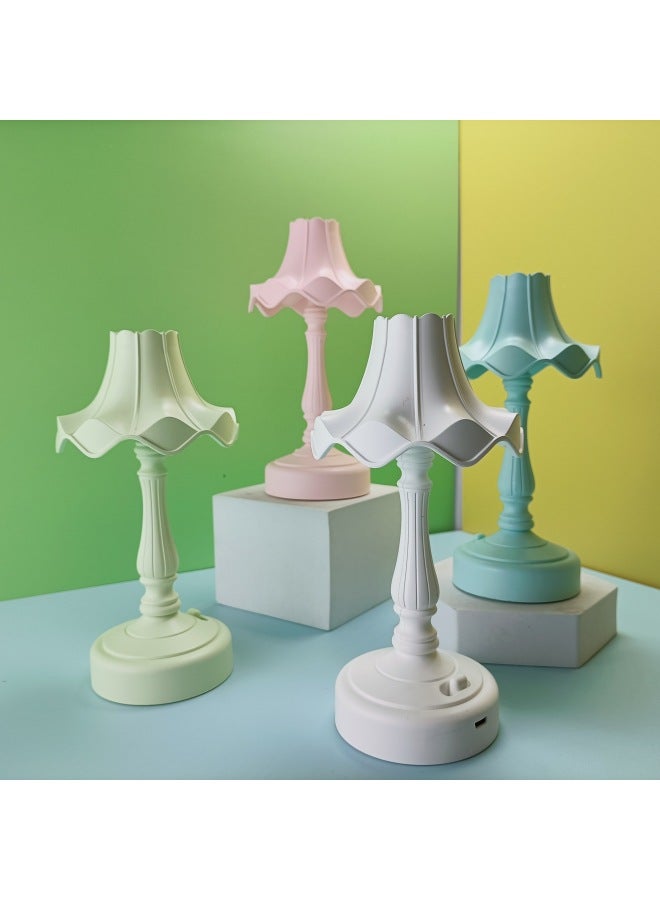 Creative Ins Retro Lotus Leaf USB Lamp Student Desktop Flower Decorative Table Lamp Bedroom DIY Ornaments Gift-Color:BJJ058-4 Green (random Poles)  - Image 3