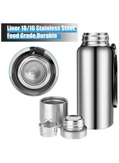 TYCOM Thermal Insulated Water Bottle 1000 ML With LED 316 Stainless Steel Double Wall Vacuum insulated Water Bottles for Hot Cold Water Gym Bottle Flask Bottle LED Display Silver.  - Image 3