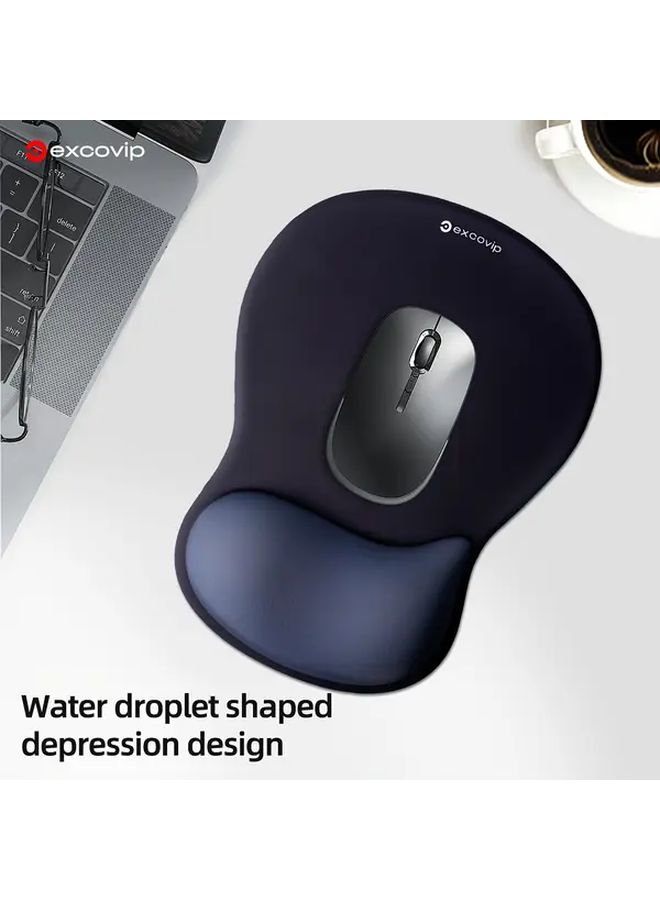 Ergonomic Wrist Mouse Pad And Keyboard Support Set Blue Black For Office Gaming Study - Image 3
