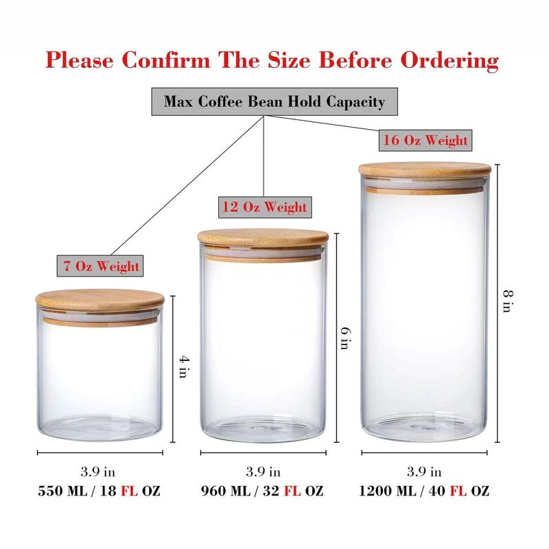 MOLFUJ 550 ML / 18 FL Oz Glass Storage Container with Wood Lid, Stackable Clear Decorative Organizer Bottle Canister Pantry Jar with Air Tight Wooden Lid for Food, Coffee, Candy, Sugar, Salt, Tea - Image 2