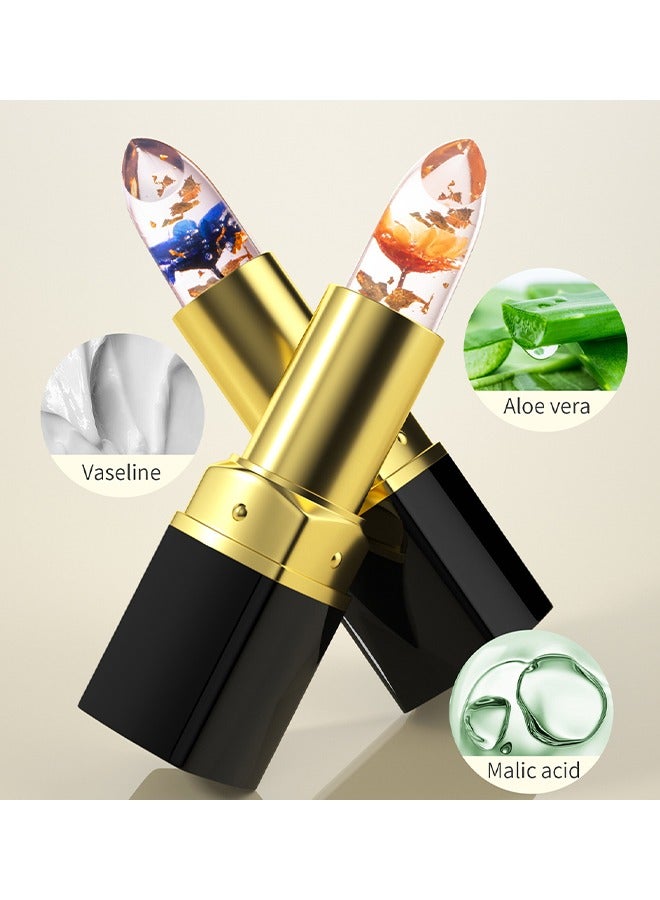 YANQINA Jelly Flower Change Lipstick - Color Changing Lipstick, Transparent Moisturizing Dried Flower Color Changing Lipstick, Crystal Flower Jelly Lipstick, Magic Temperature Color Change Lipstick Lip Gloss  #03 - Image 5