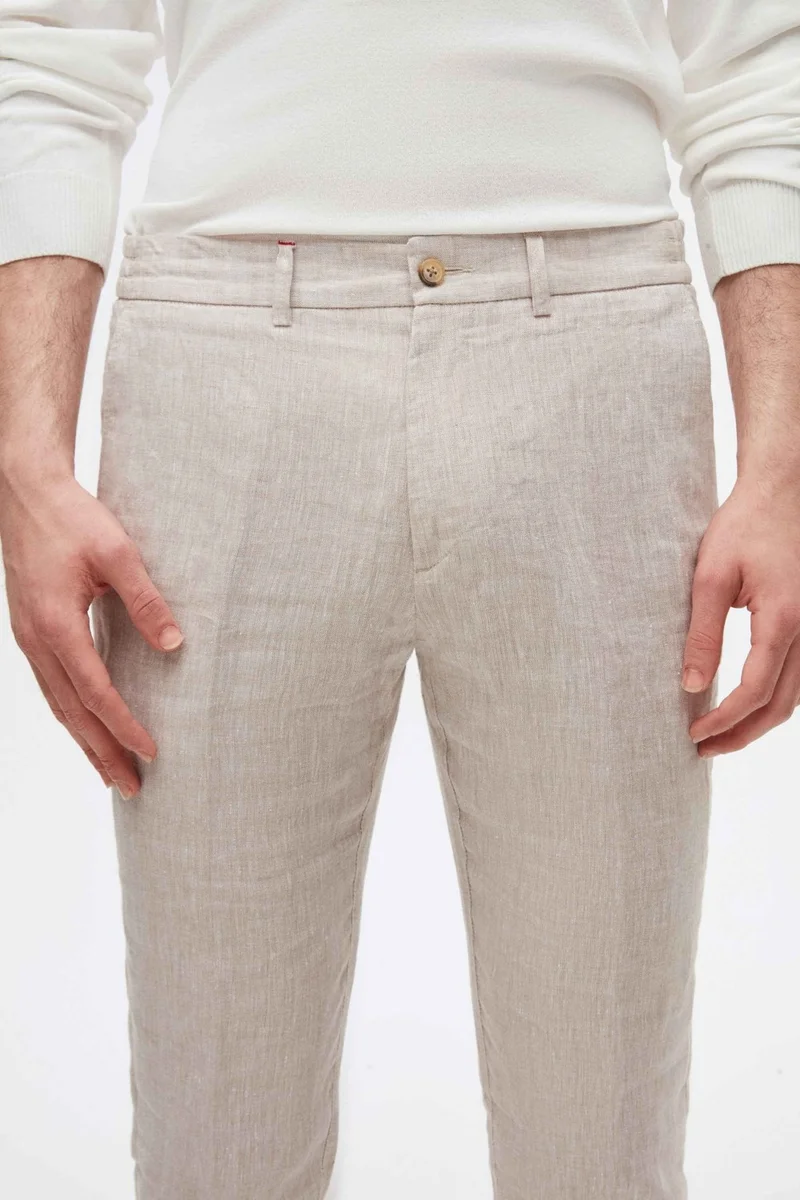 D'S DAMAT D'S Groom Ds Groom Slim Fit Beige Plain Jogger Pants