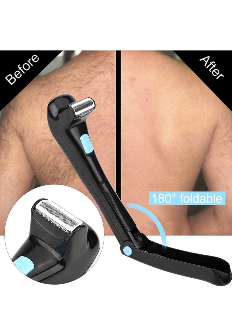 Generic - Cordless Electric Back Hair Shaver for Men, Foldable Body Groomer with Adjustable Ergonomic Curved Handle, Ideal for Easy Back Hair Removal and Trimming. - Image 1