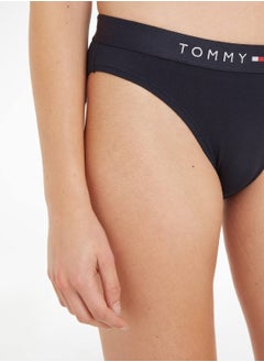 TOMMY HILFIGER Women's Original Logo Waistband Briefs Underwear Bottoms, Navy  - Image 4