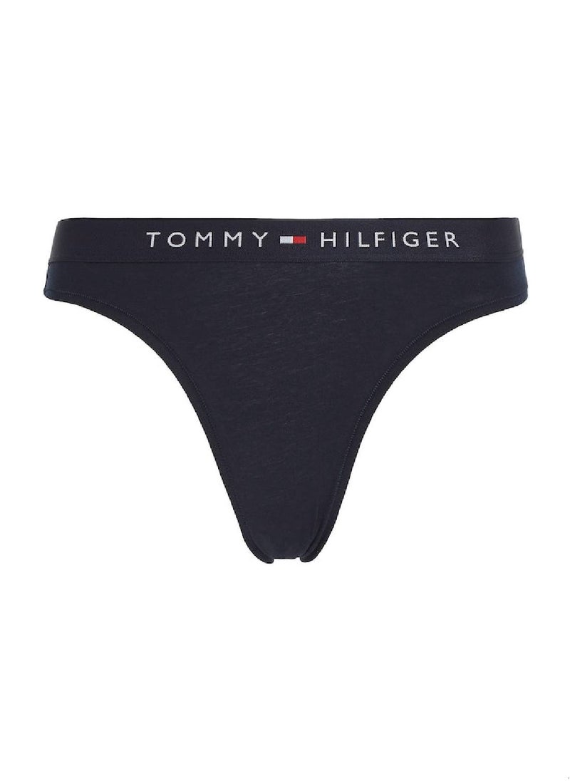 TOMMY HILFIGER Women's Original Logo Waistband Briefs Underwear Bottoms, Navy  - Image 2