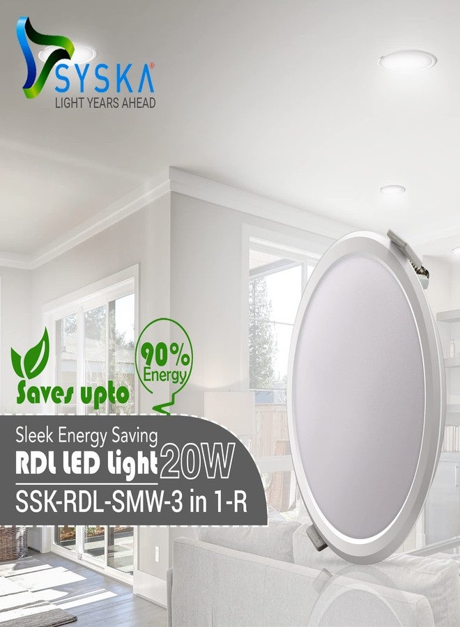 SYSKA Rdl Led Slim Downlight (Cool Day Light, Polycarbonate) (Cool Day, SSK-RDL-R-20W, 2, SSK-RDL-R-20W-6500K) - Image 5