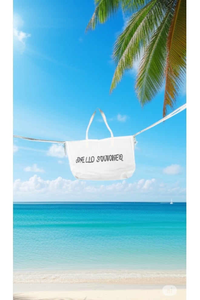 Hello Women's bag with a transparent white design, featuring simple designs and bright colors. - Image 1