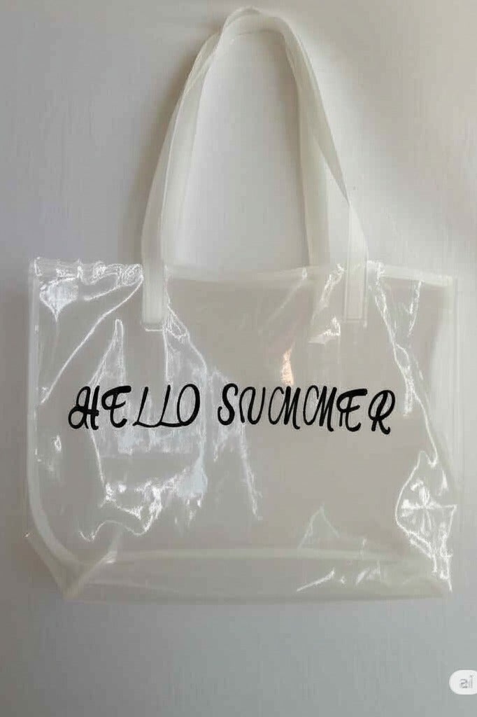 Hello Women's bag with a transparent white design, featuring simple designs and bright colors. - Image 2