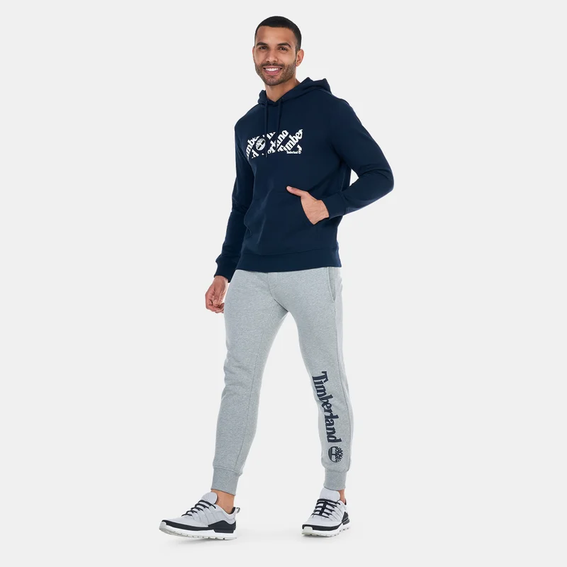 Timberland Men's Linear Logo Print T-Hoodie
