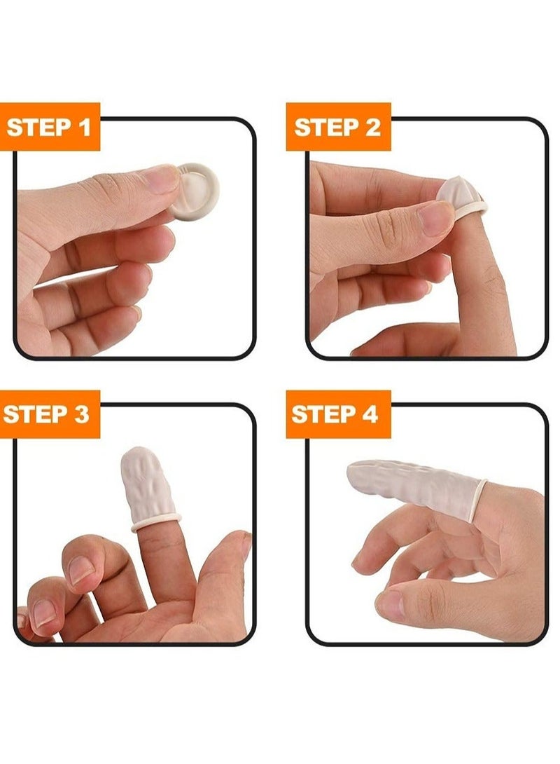 كابتن تيك Latex Finger cots Pack of 50 Disposable Medium Size Finger Protectors Durable Medium Fingertip Protective Finger Gloves for Cutting and Crafting Work Painting Hobbies Sports and More - Image 2