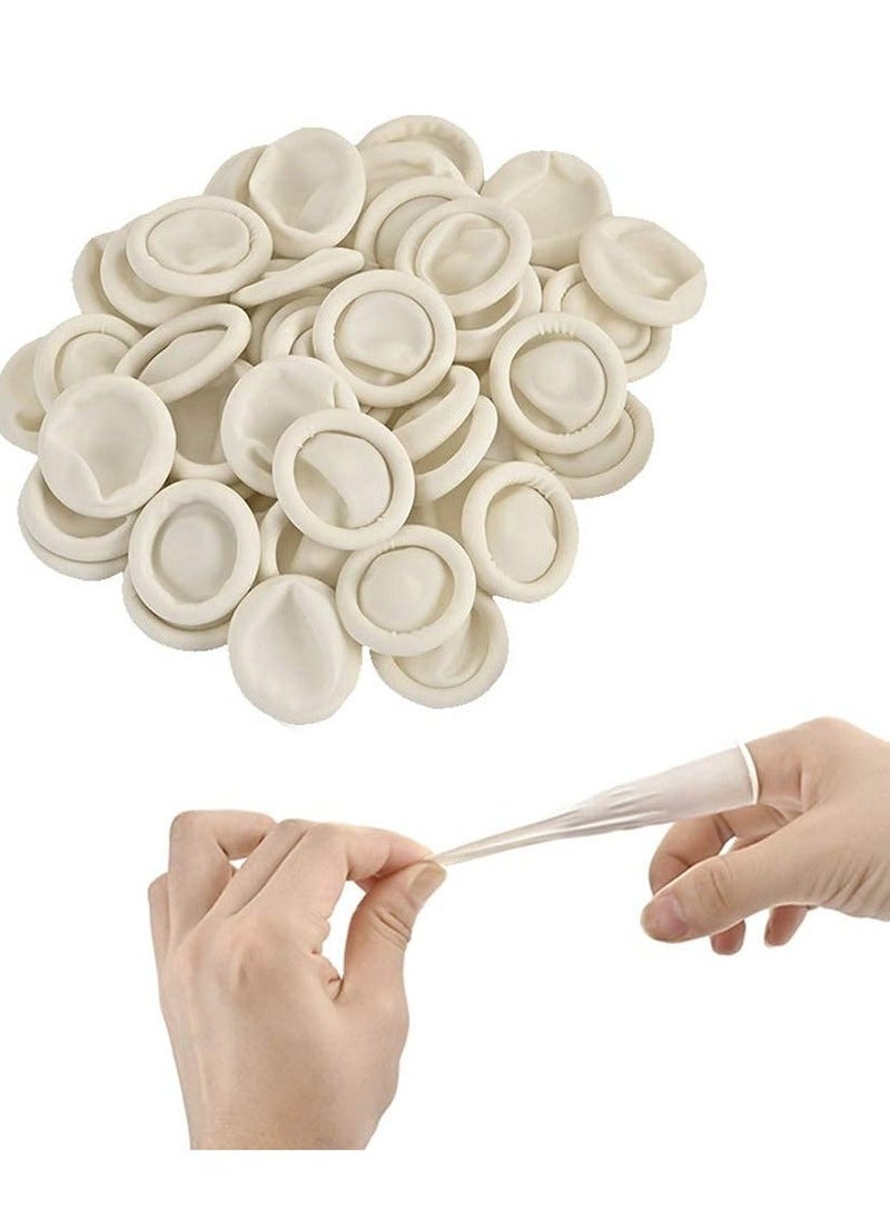 كابتن تيك Latex Finger cots Pack of 50 Disposable Medium Size Finger Protectors Durable Medium Fingertip Protective Finger Gloves for Cutting and Crafting Work Painting Hobbies Sports and More - Image 1