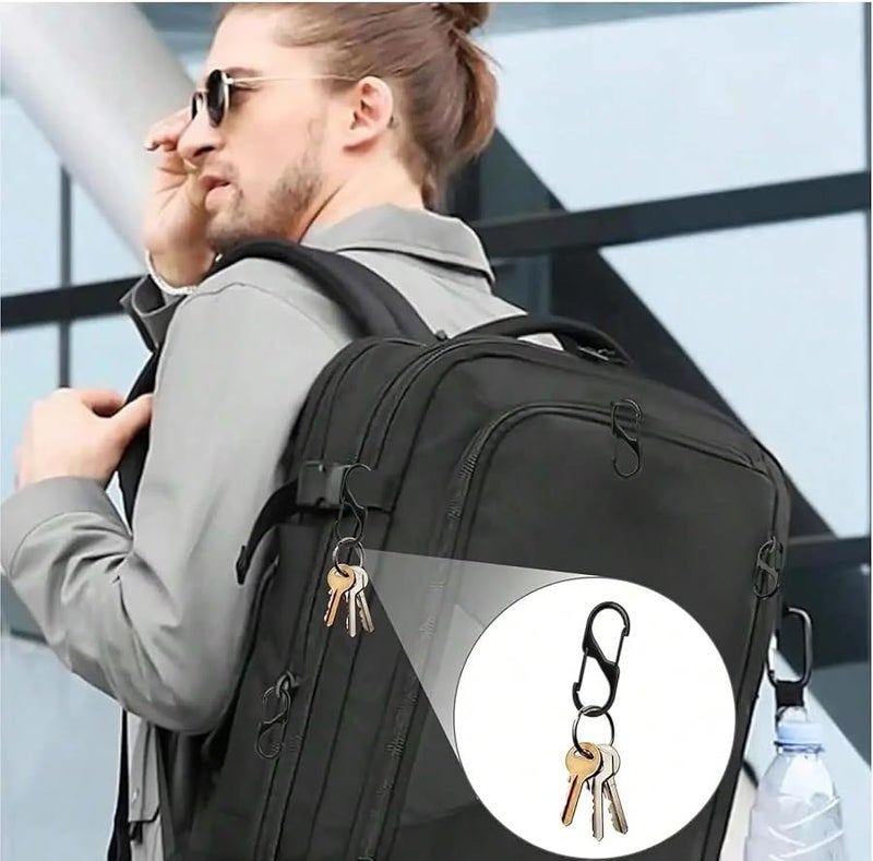 مشابك سحابات كبيرة سوداء مضادة للسرقة 100 قطعة، قفل مزدوج الربيع على شكل خطاف S للحقائب والمحافظ - Image 4