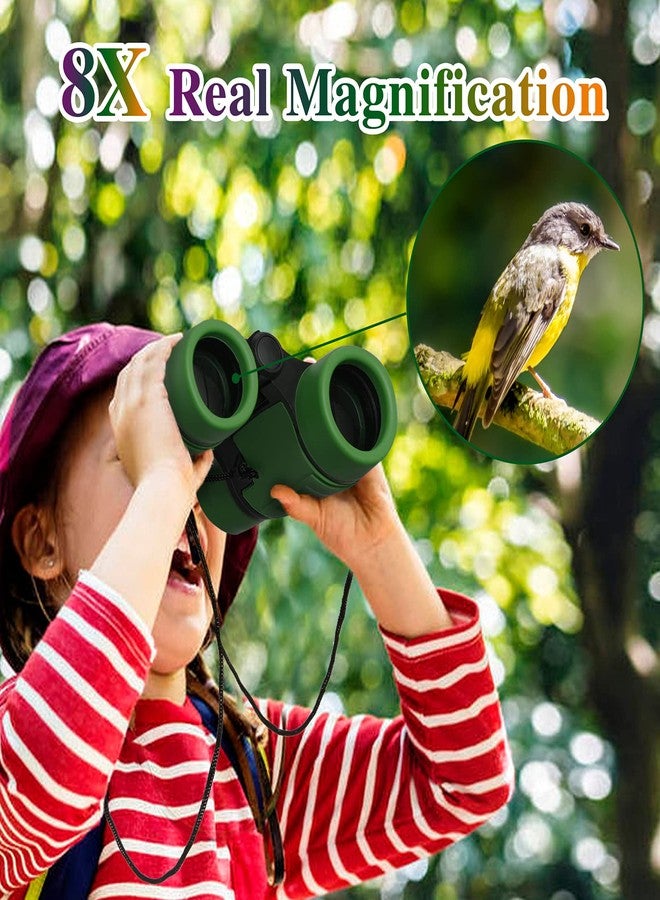 Extrapins Kids' Compact Green Binoculars - Outdoor Exploration Kit, Age 3-12, Shockproof, Perfect for Bird Watching, Hiking, Camping, Travel & Learning - Image 4