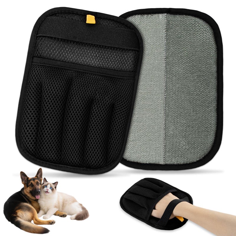 Deisunpet 2 PCS 2025 Upgraded Five-Finger Pet Hair Remover Electrostatic Gloves, Pet Hair Removal Glove for Dog Cat Grooming, Durable Dogs Cats Hair Removal Tool for Furniture Car Couch Carpet Clothes - Image 1