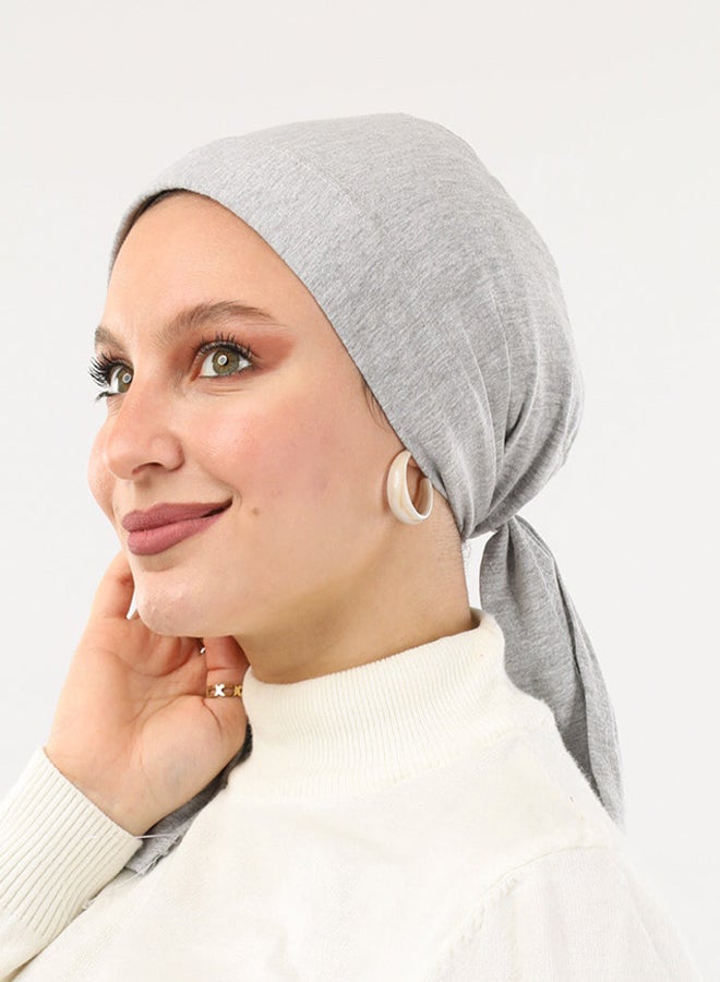 Tie Shop - Padded Cotton Bonnet - Light Grey For Women