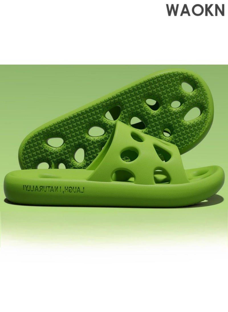 دبليو أيه أو كي أن شباشب للرجال والنساء، شباشب استحمام سريعة الجفاف مزودة بفتحات تصريف، شباشب ناعمة ومريحة، شباشب مسطحة للجنسين، شباشب حمام مانعة للانزلاق، شباشب حمام للاستخدام الداخلي والخارجي بجانب المسبح، صنادل منزلقة خفيفة الوزن للاستخدام في السكن الجامعي - Image 3