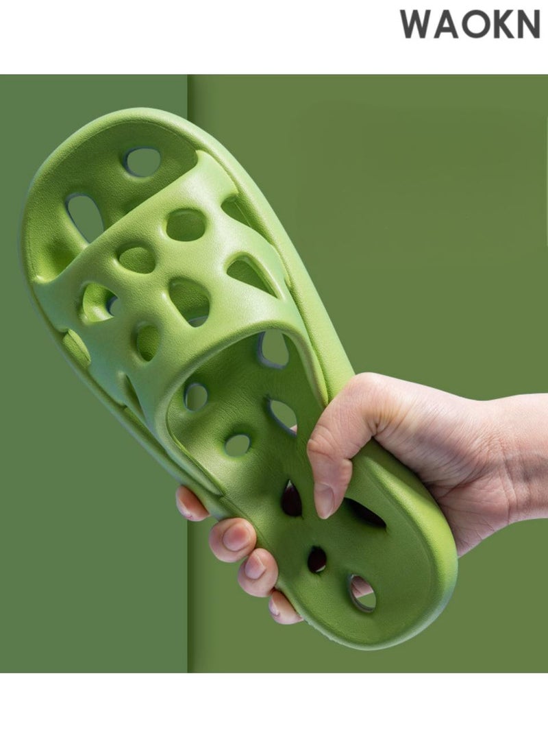 دبليو أيه أو كي أن شباشب للرجال والنساء، شباشب استحمام سريعة الجفاف مزودة بفتحات تصريف، شباشب ناعمة ومريحة، شباشب مسطحة للجنسين، شباشب حمام مانعة للانزلاق، شباشب حمام للاستخدام الداخلي والخارجي بجانب المسبح، صنادل منزلقة خفيفة الوزن للاستخدام في السكن الجامعي - Image 4