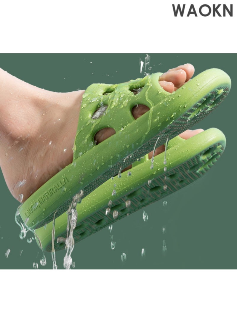 دبليو أيه أو كي أن شباشب للرجال والنساء، شباشب استحمام سريعة الجفاف مزودة بفتحات تصريف، شباشب ناعمة ومريحة، شباشب مسطحة للجنسين، شباشب حمام مانعة للانزلاق، شباشب حمام للاستخدام الداخلي والخارجي بجانب المسبح، صنادل منزلقة خفيفة الوزن للاستخدام في السكن الجامعي - Image 5