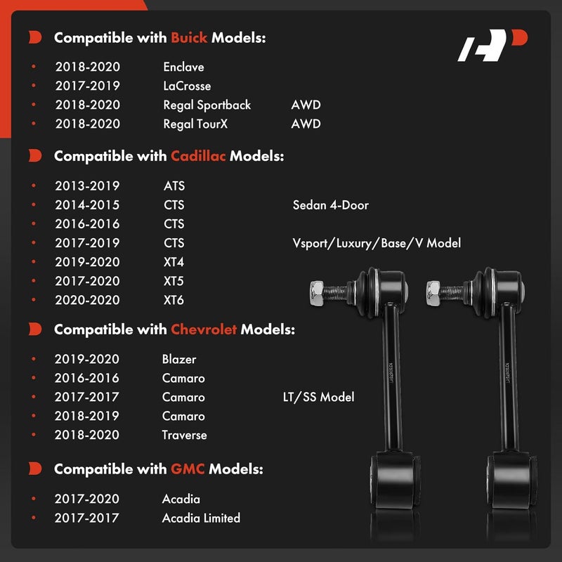 A-Premium Rear Sway Bar Links for Chevy, GMC, Buick, Cadillac - Image 2