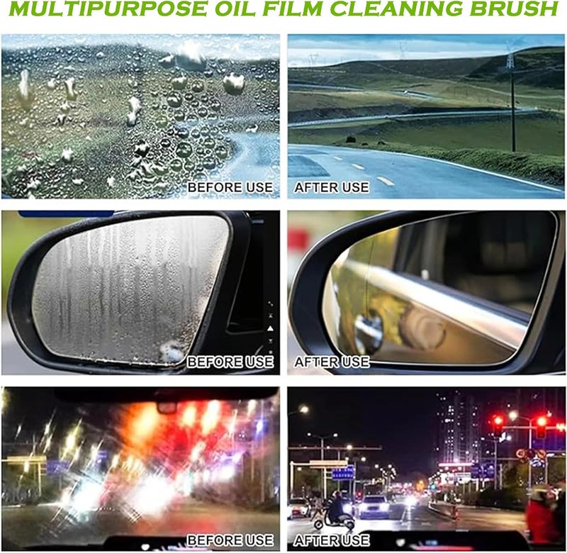 DRVUXBIL 3 Pack Automotive Oil Film Cleaning Brush, Car Windshield Cleaner, Clear Vision Glass Cleaner for Car Windows, Clear Vision Windshield Cleaner Tool Improving Windshield Clarity & Visibility - Image 2
