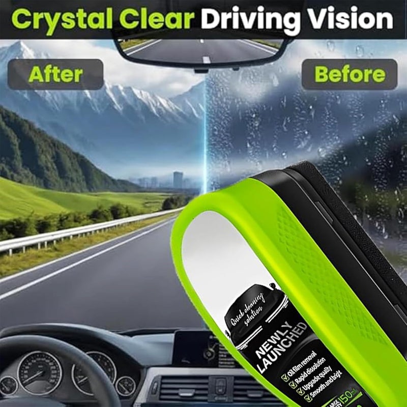 DRVUXBIL 3 Pack Automotive Oil Film Cleaning Brush, Car Windshield Cleaner, Clear Vision Glass Cleaner for Car Windows, Clear Vision Windshield Cleaner Tool Improving Windshield Clarity & Visibility - Image 4