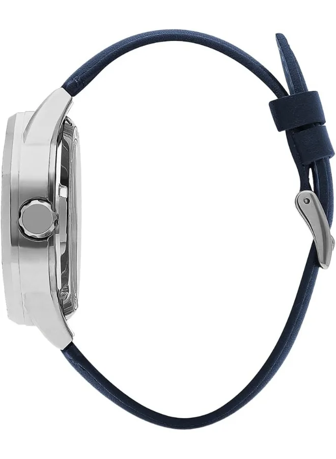 Lee Cooper Lee Cooper Men's G3265 Movement Watch, Automatic Display and Leather Strap - LC07904.399, Blue