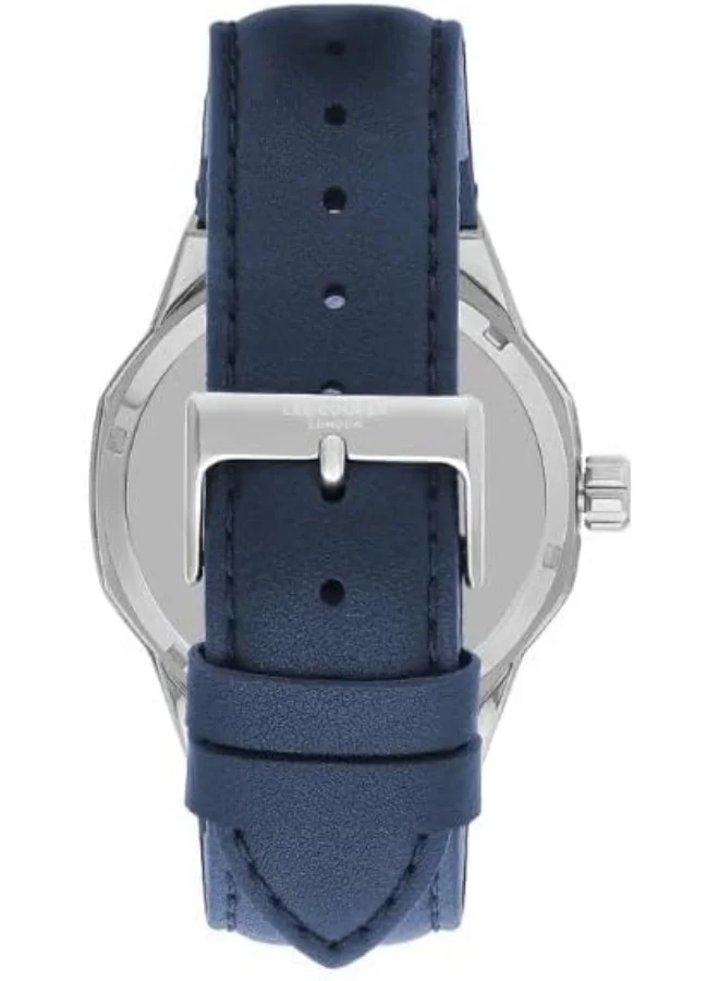 Lee Cooper Lee Cooper Men's G3265 Movement Watch, Automatic Display and Leather Strap - LC07904.399, Blue