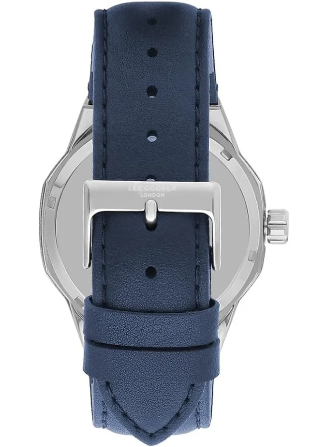 Lee Cooper Lee Cooper Men's G3265 Movement Watch, Automatic Display and Leather Strap - LC07904.399, Blue