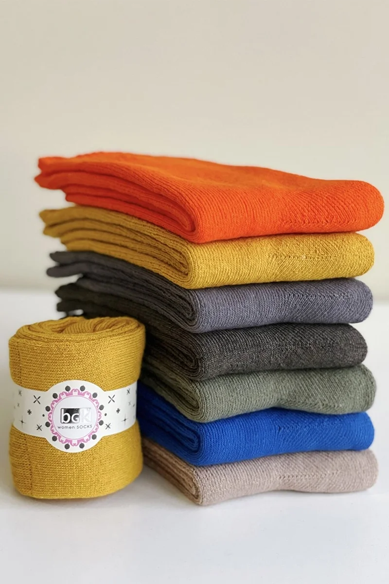Bgk 7-pack Unisex Winter Towel Socks Cotton