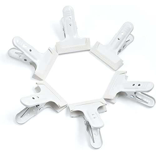 KAGYOKU Backdrop Spring Clamps 6 Pack Large Heavy Duty Photography Backdrop 4" Clips for Background Backdrops Stand, Woodworking, Home Improvement (White) - Image 1