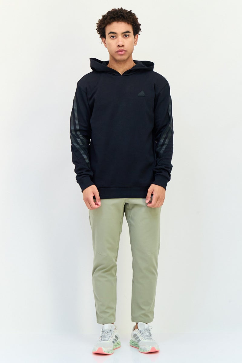 Adidas Men Regular Fit Brand Logo Long Sleeves Outdoor Hoodie, Black - Image 2